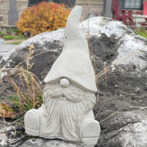 #9120 Small Gnome Sitting with Hat Over Eyes 9.5"